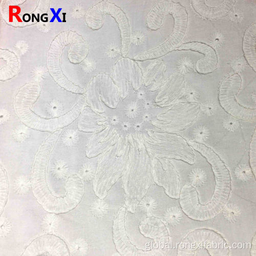 100 Cotton Fabric Cotton Eyelet Fabric Embroidered Fabric with Fishing Line Manufactory